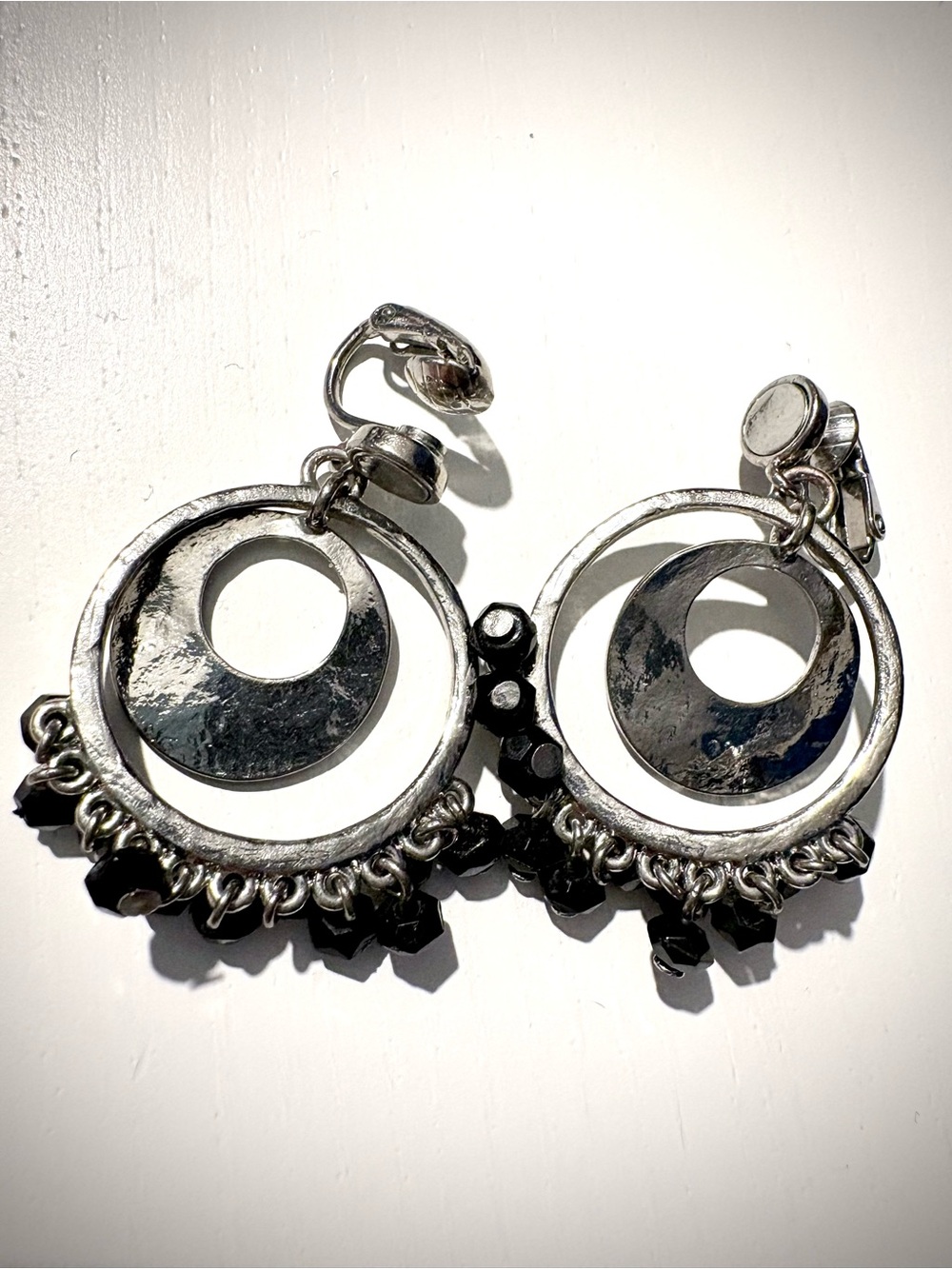 Vintage 1970s Liz Claiborne Boho Clip Dangle Earrings